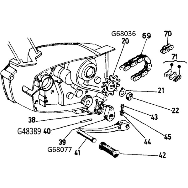 G68077 Gear pedal excentrisk Gilera Touring NOS - 2