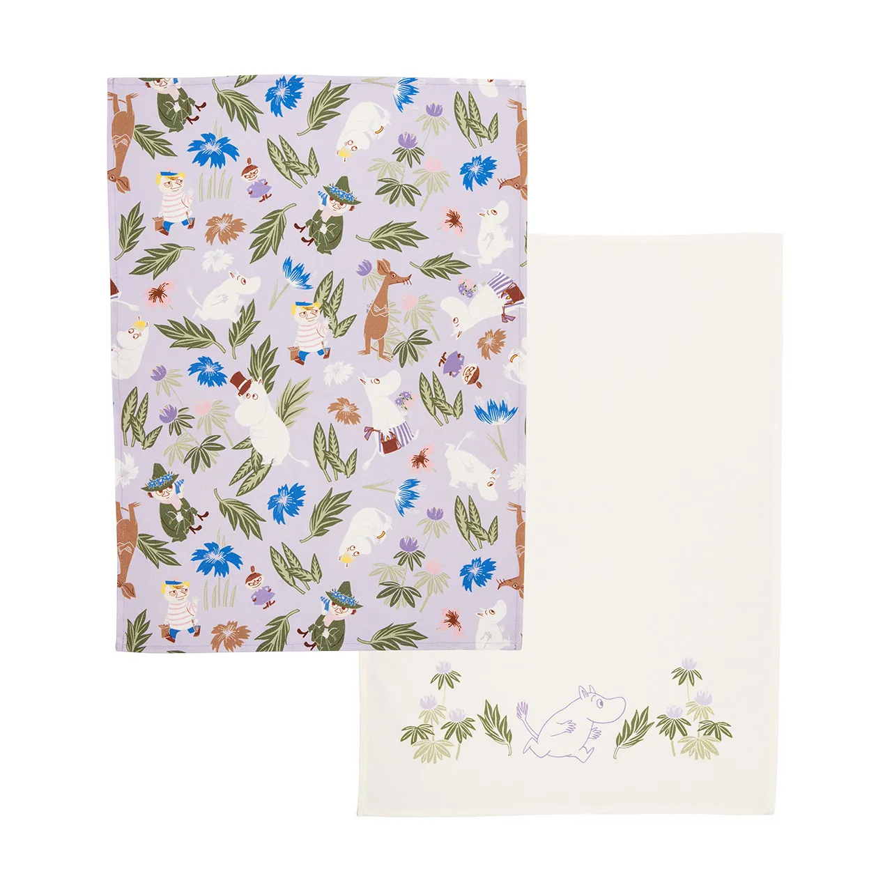 Moomin Kitchen Towels 2-Pack - Purple + Off-white 50x70 cm