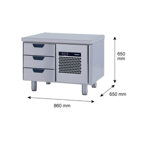 Porkka - Grillkylbänk GNL - Kylaggregat, 1 Modul - Mått: 860 x 650 x 650 mm - 3