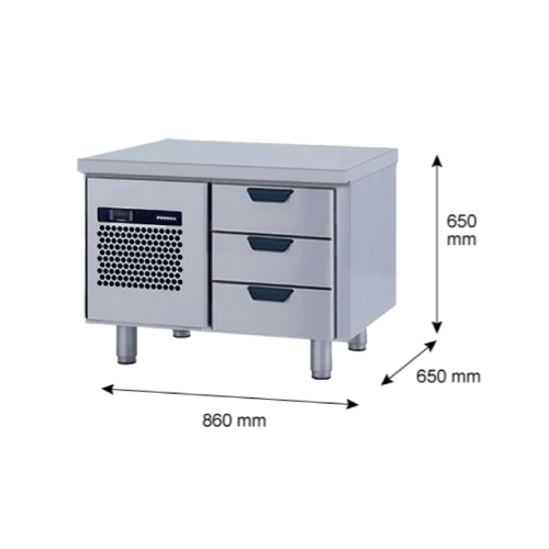 Porkka - Grillkylbänk GNL - Kylaggregat, 1 Modul - Mått: 860 x 650 x 650 mm - 6
