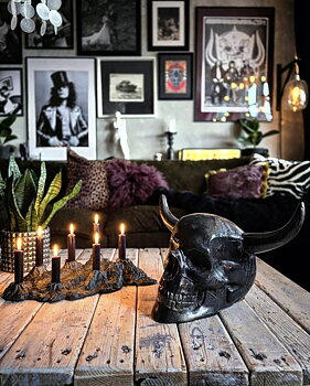 Dekoration - Metal Skull with Horns