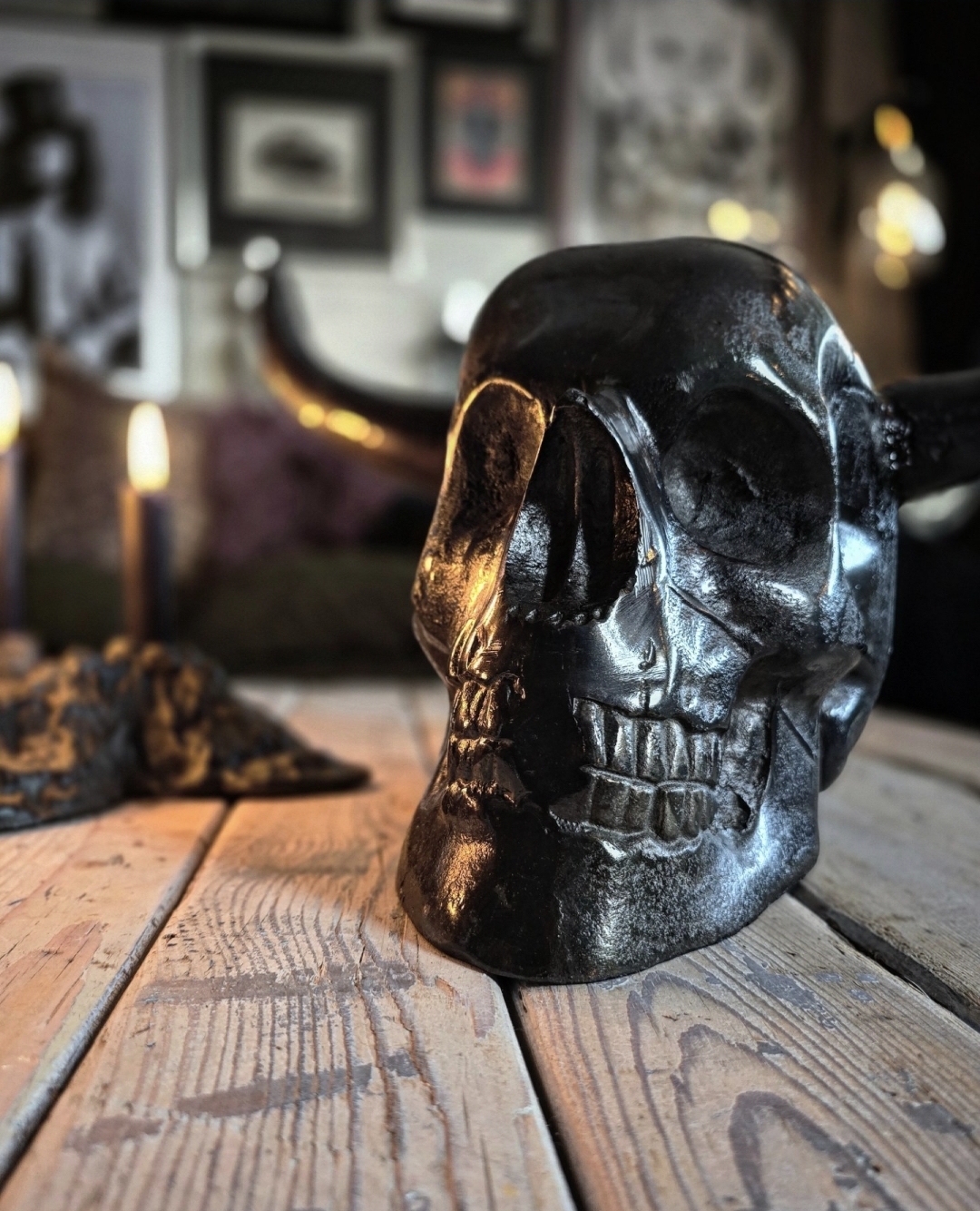 Dekoration - Metal Skull with Horns - 6