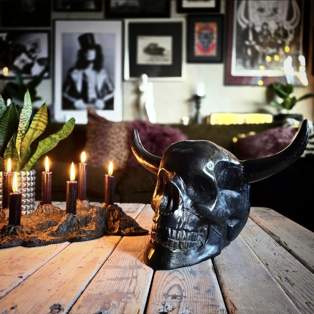 Dekoration - Metal Skull with Horns
