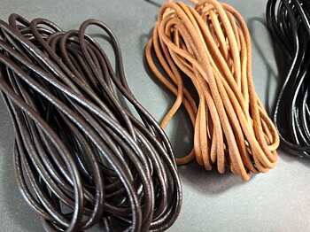 3mm Rund Läder Rem,  5meter