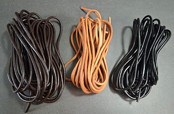 3mm Rund Läder Rem,  5meter