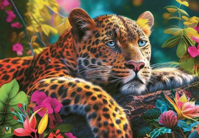 Reclining Leopard, 500 Bitar CherryPazzi