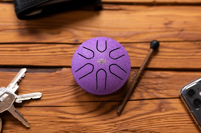 MEINL Sonic Energy Pocket Steel Tongue Drum lila, A Major, OM - 7