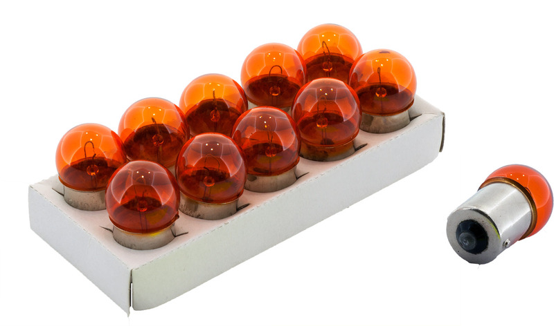 Glödlamp. Blink 12V 10W,Låg M. 1Pol Orange