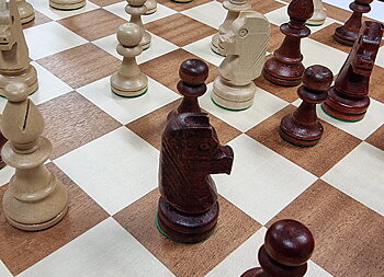 Hamburg komplett schackspel med Mahognybetsade pjäser