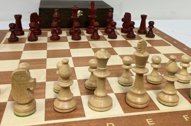 Hamburg komplett schackspel med Mahognybetsade pjäser - 4