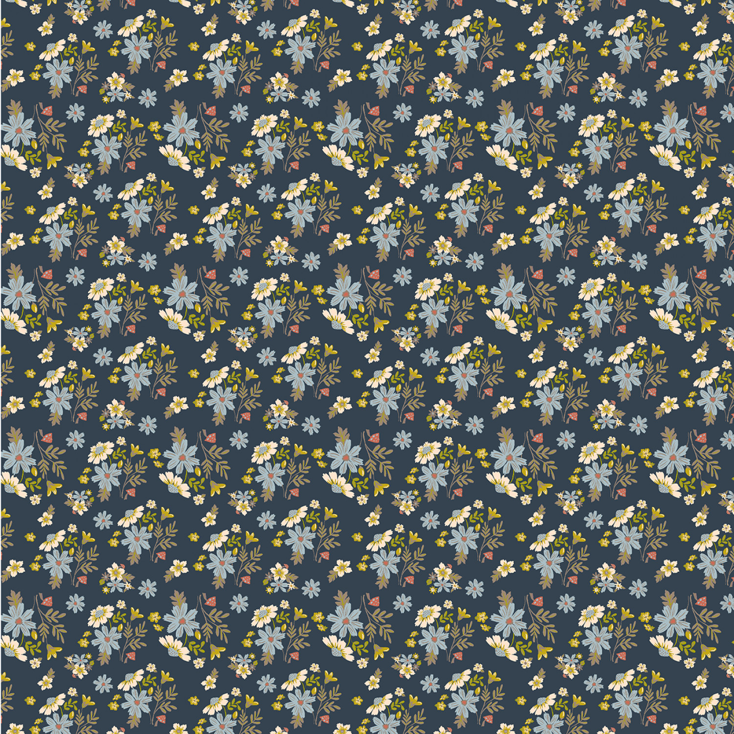 Tyg - Under the Canopy -  Night Posies - blombuketter (30 x 110 cm)