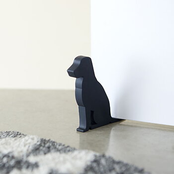 Balvi : Dog - Door stop & holder - Svart Dörrstopp med två funktioner i form av en hund