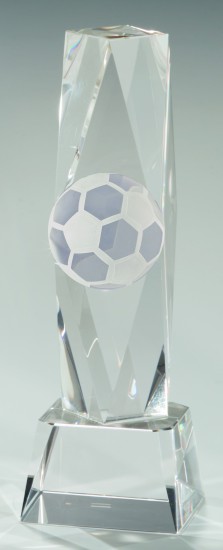 Kristallglas Statyett med fotboll - 3