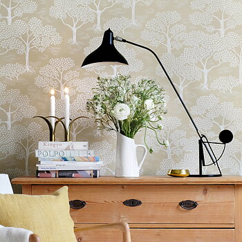 Tapet Woodland notes Rye gul Littlephant