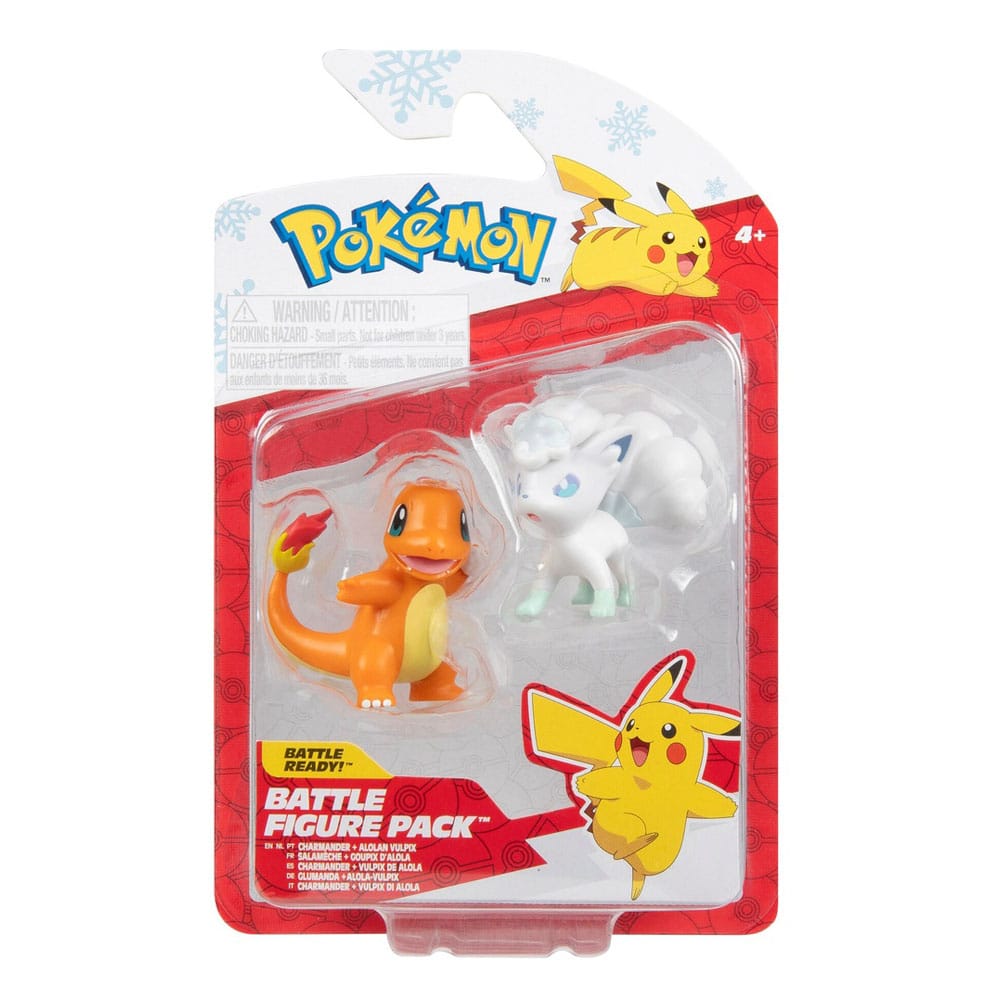 Pokemon Battle Figure Set Figure 2-Pack Holiday Charmander & Alolan Vulpix