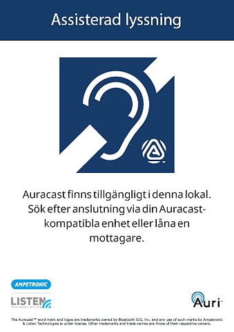 Auracast -svensk skylt