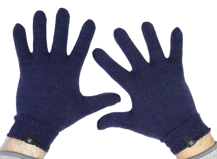 Norfolk Fingervantar Merinoull Blå