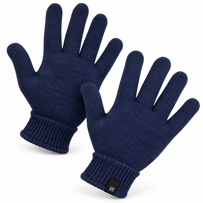Norfolk Finger Mittens Merinovilla Sininen