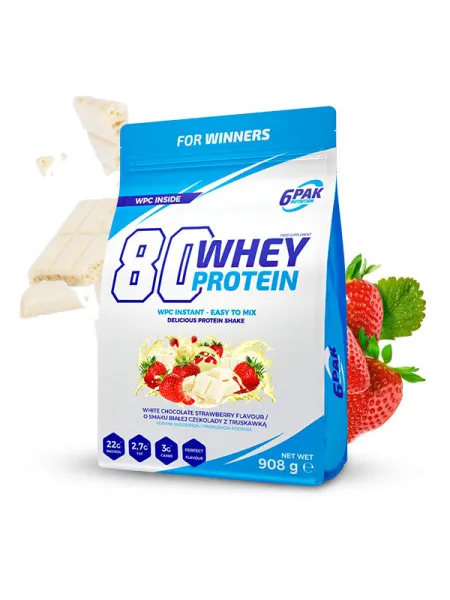 80 Vassleprotein - 908g    Vit Choklad-Jordgubb