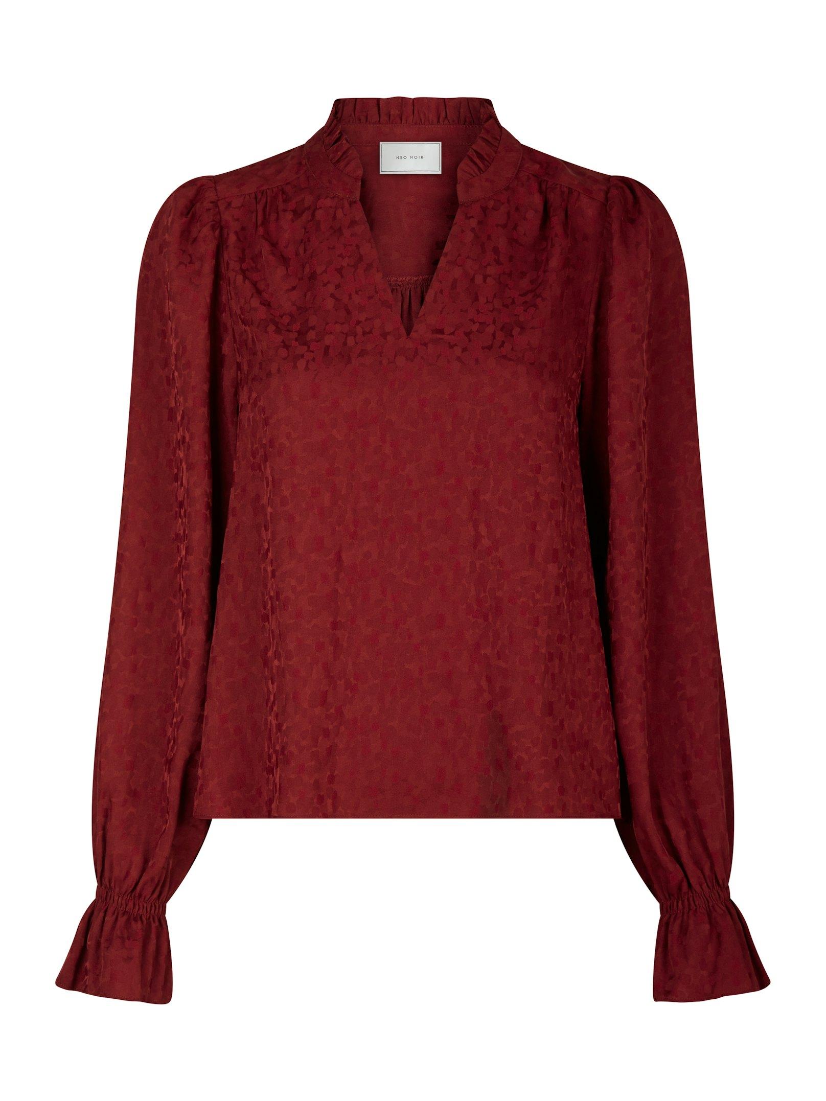 Amara Jacquard Dot Blouse Wine