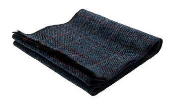 Harris Tweed scarf, blue overcheck  från CTH Ericson
