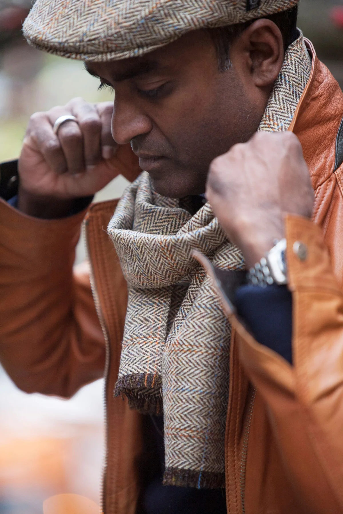 Harris Tweed scarf, camel från CTH Ericson - 2