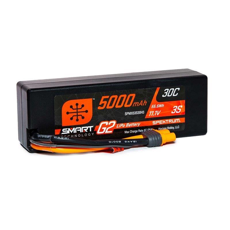 Spektrum 11.1V 5000mAh 3S 30C Smart G2 Hardcase LiPo Battery: IC3