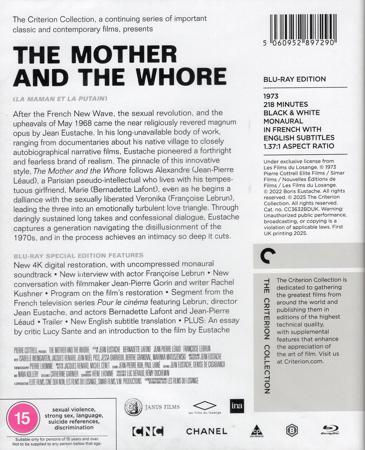 The Mother And the Whore (Criterion Collection) (ej svensk text) (Blu-ray) - 2