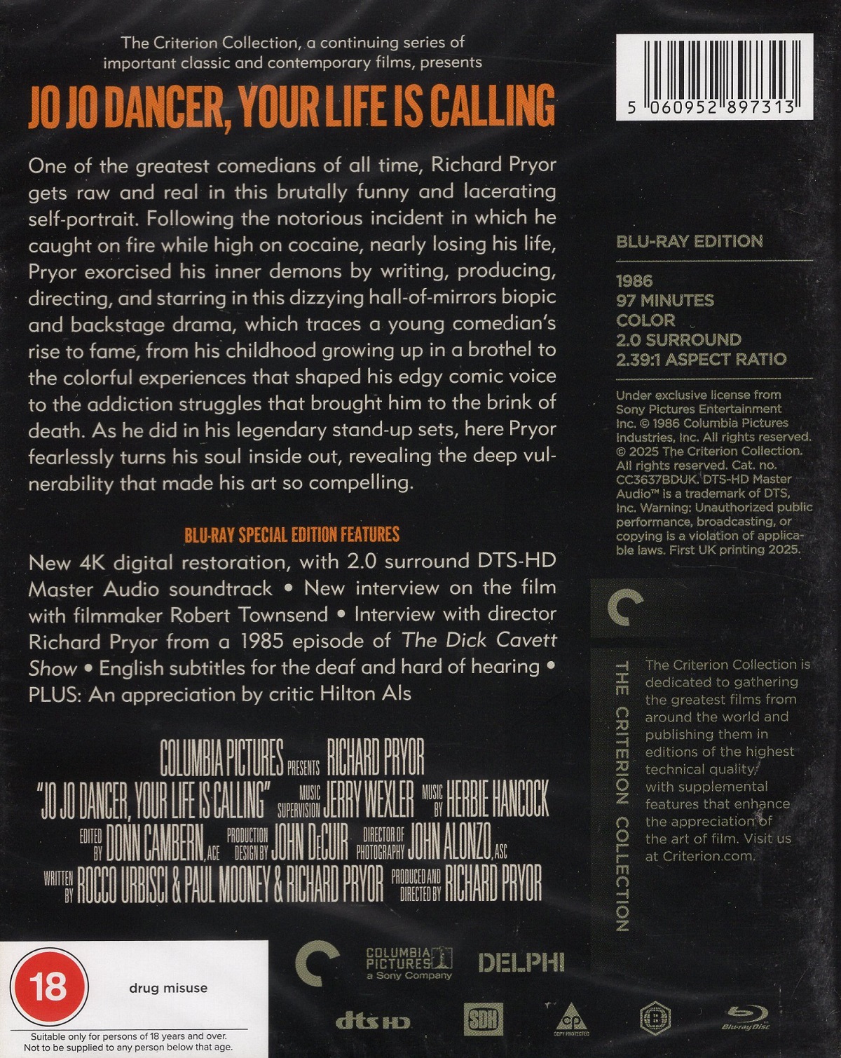 Jo Jo Dancer, Your Life Is Calling (Criterion Collection) (ej svensk text) (Blu-ray) - 2