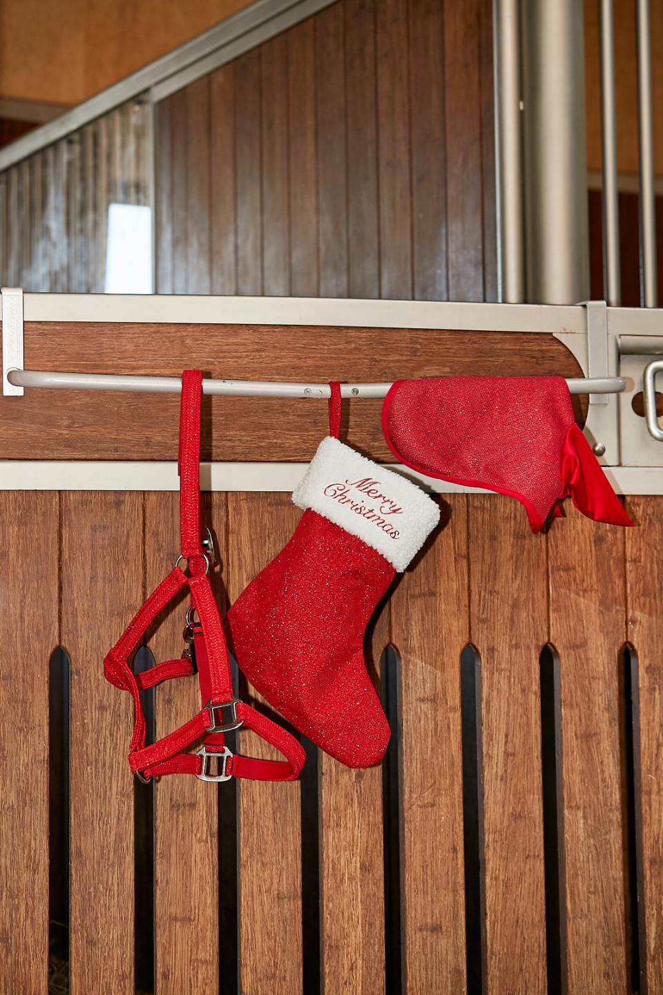 Horse Guard Glitter Christmas Stocking - Red