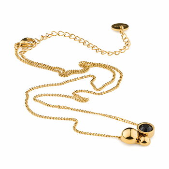 SIGRÉN Solar Golden halsband crystal black