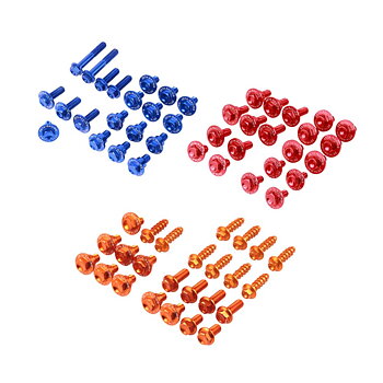ZETA Alu Bolt Set for Plastics CRF450R 2021-23,CRF250 22-23 15pcs, Red