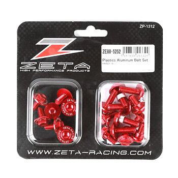 ZETA Alu Bolt Set for Plastics KX450F 16-23, KX250 21-23 Red