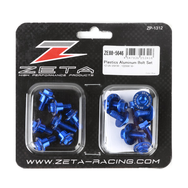 ZETA Alu Bolt Set Plastics YZ 125/250 08-21, 2023 17 pcs Blue