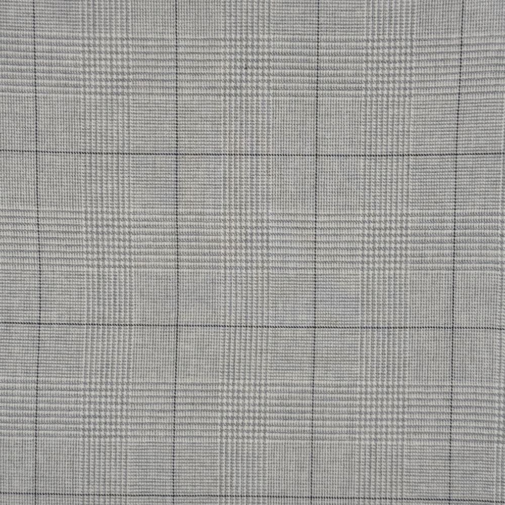 Stretchblend Viscose Check Grey
