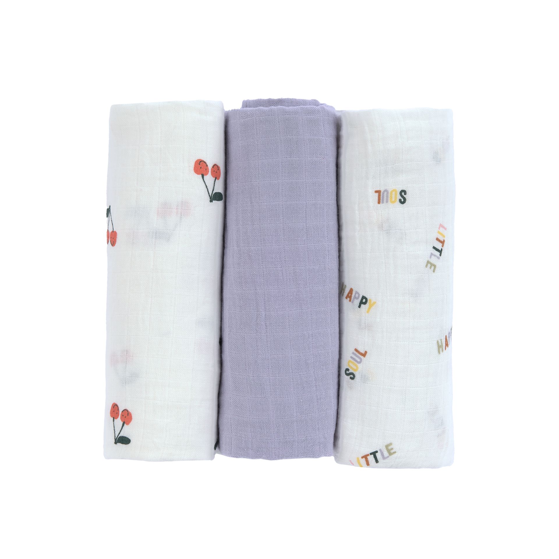 Lässig Swaddle & Burp Blank L GOTS Happy Fruits Cherry - 4