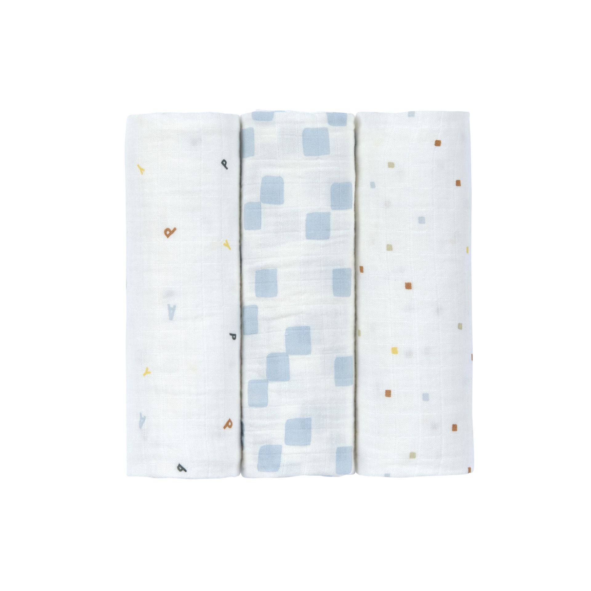 Lässig Swaddle & Burp Blank L GOTS Happy Fruits blue