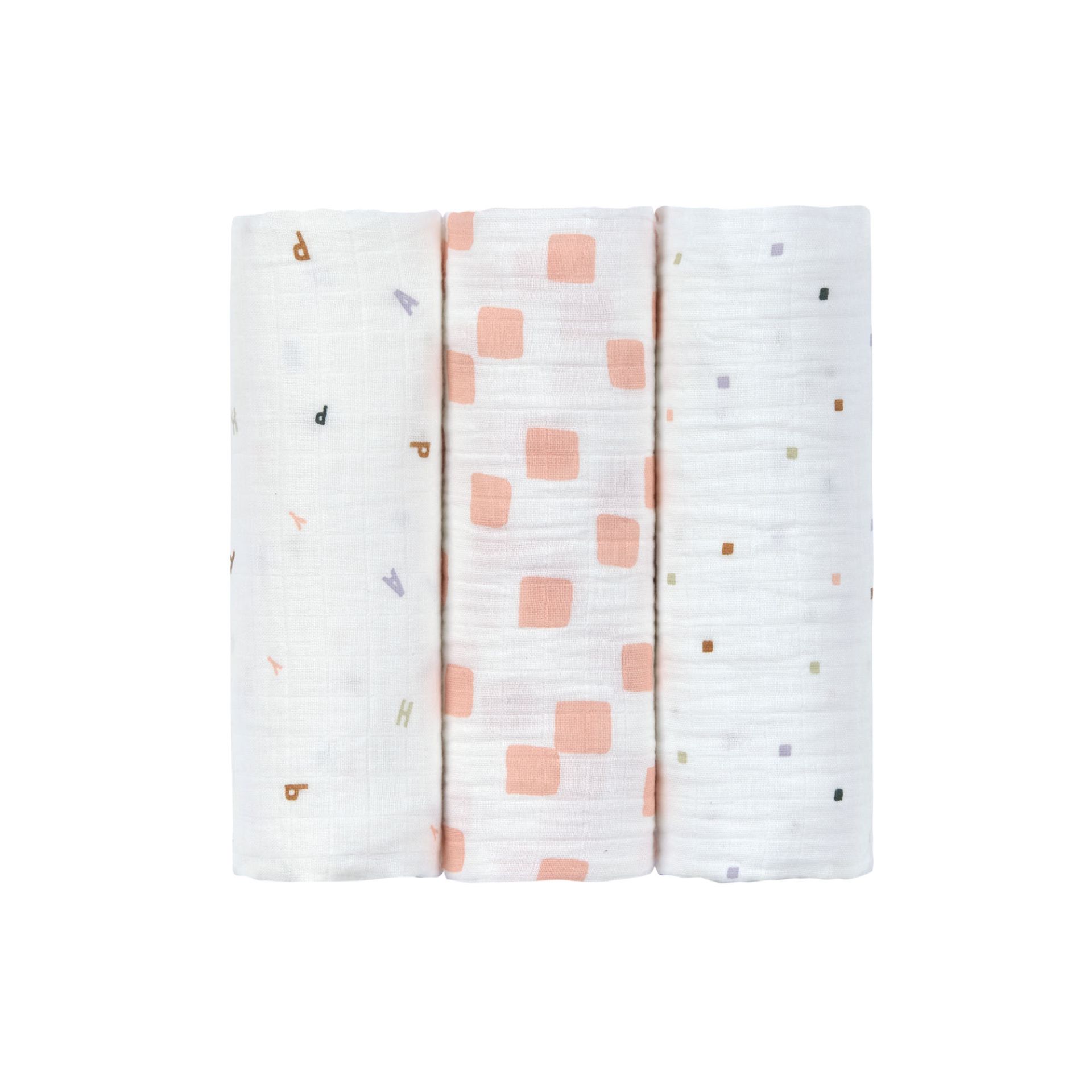Lässig Swaddle & Burp Blank L GOTS Happy Fruits peach