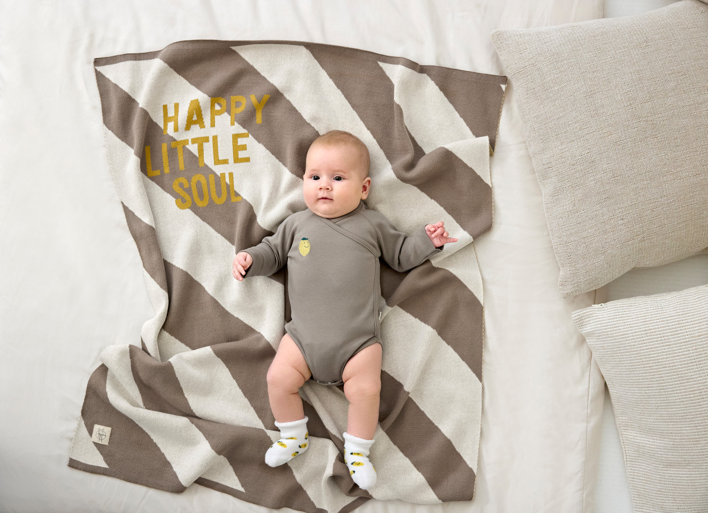Lässig Long Sleeve Body GOTS Lemon taupe, 86/92 - 2