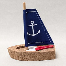 Korkbåt med Segel 10x10 cm