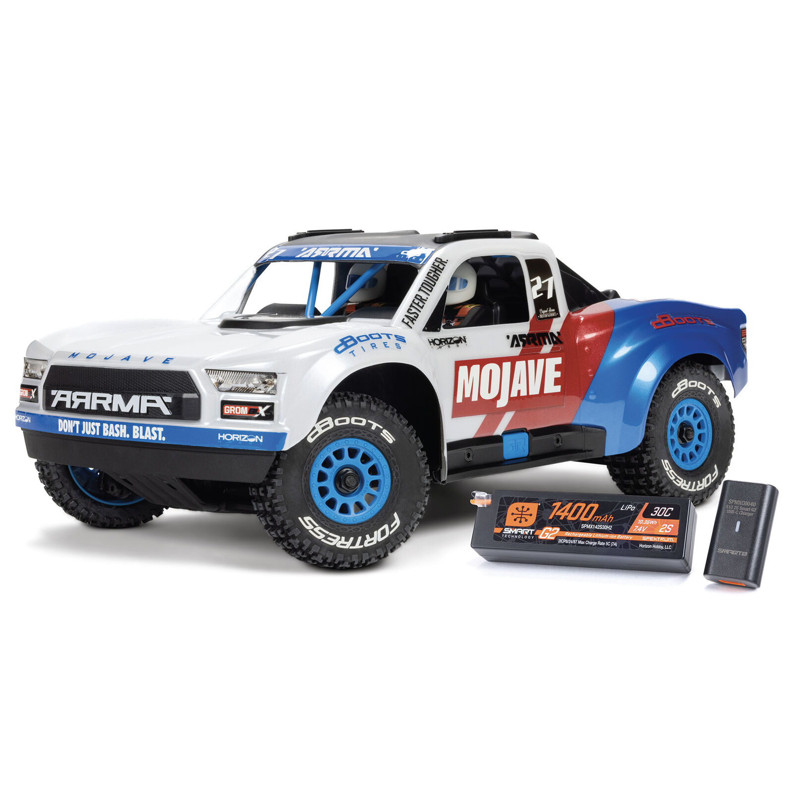 Arrma 1/16 MOJAVE GROM 223S DSC 4X4 RTR Borstlös Desert Truck, Vit (Batteri & Laddare Inkluderat) - 2