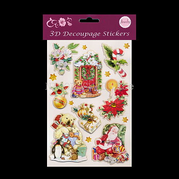 Stickers 8 pieces Glitter 3D Decoupage Nostalgia