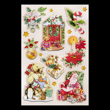 Stickers 8 pieces Glitter 3D Decoupage Nostalgia