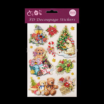 Stickers 8 pieces Glitter 3D Decoupage Nostalgia