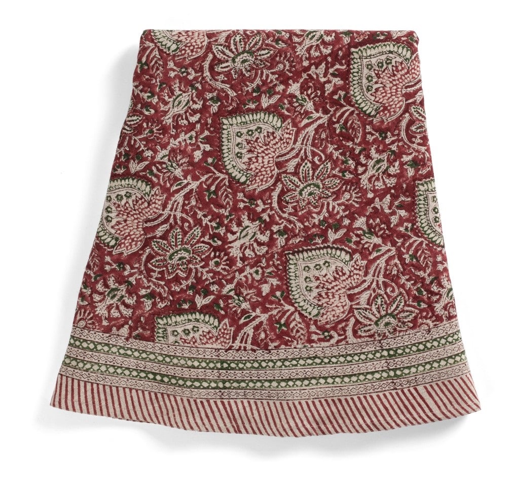 Chamois Linneduk Rund Oriental Röd 220cm