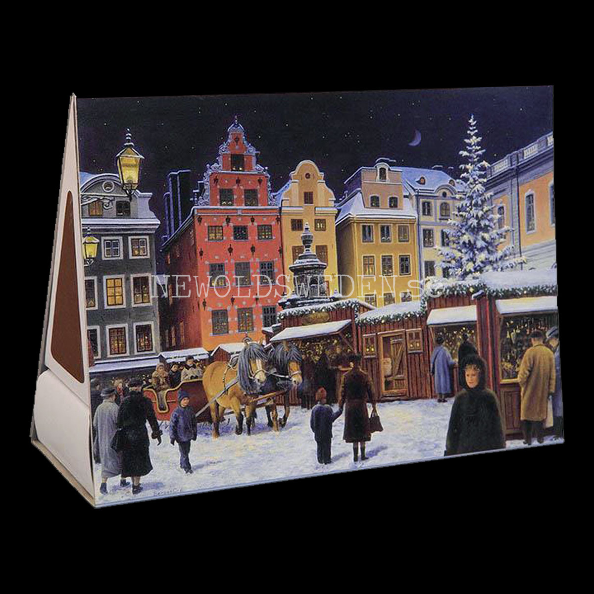 Julmarknaden - Tändsticksask 11 x 4.5 x 9 cm - Jan Bergerlind