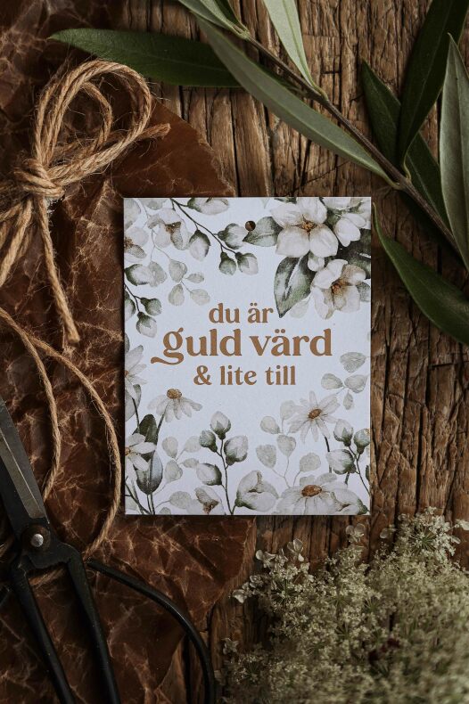 Gift card, Du är guld värd & lite till - Majas cottage