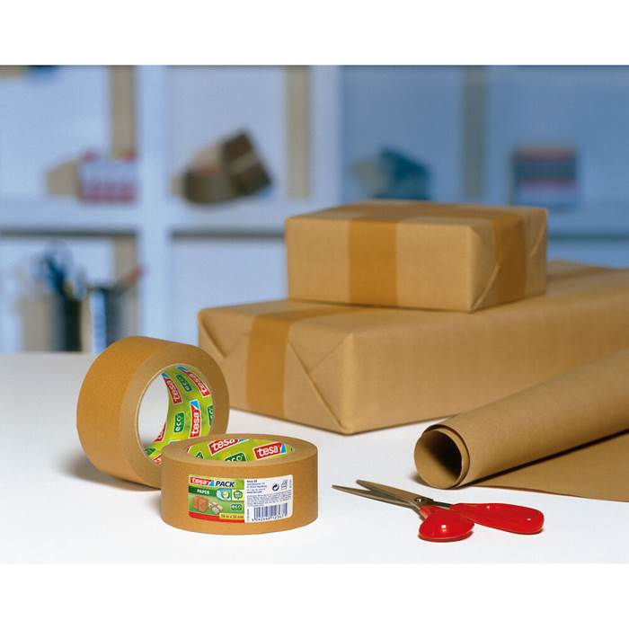Packtejp ecoLogo® Tesa 50 meter x 50 mm 107my papper - 4