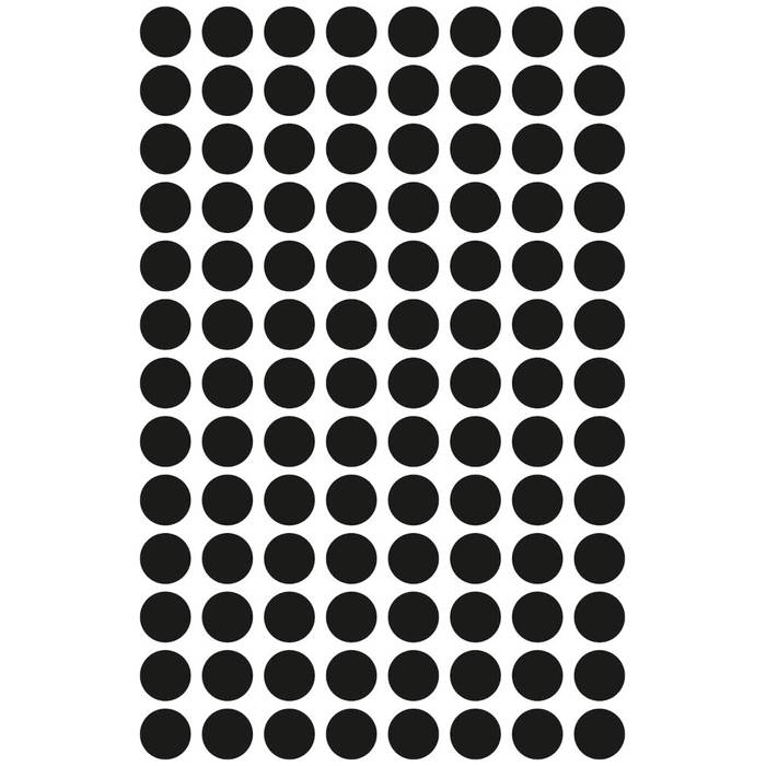Etikett 8mm rund svart 416/fp - 3