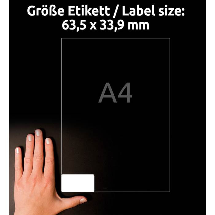 Frysetikett 63,5x33,9mm 600/fp - 5